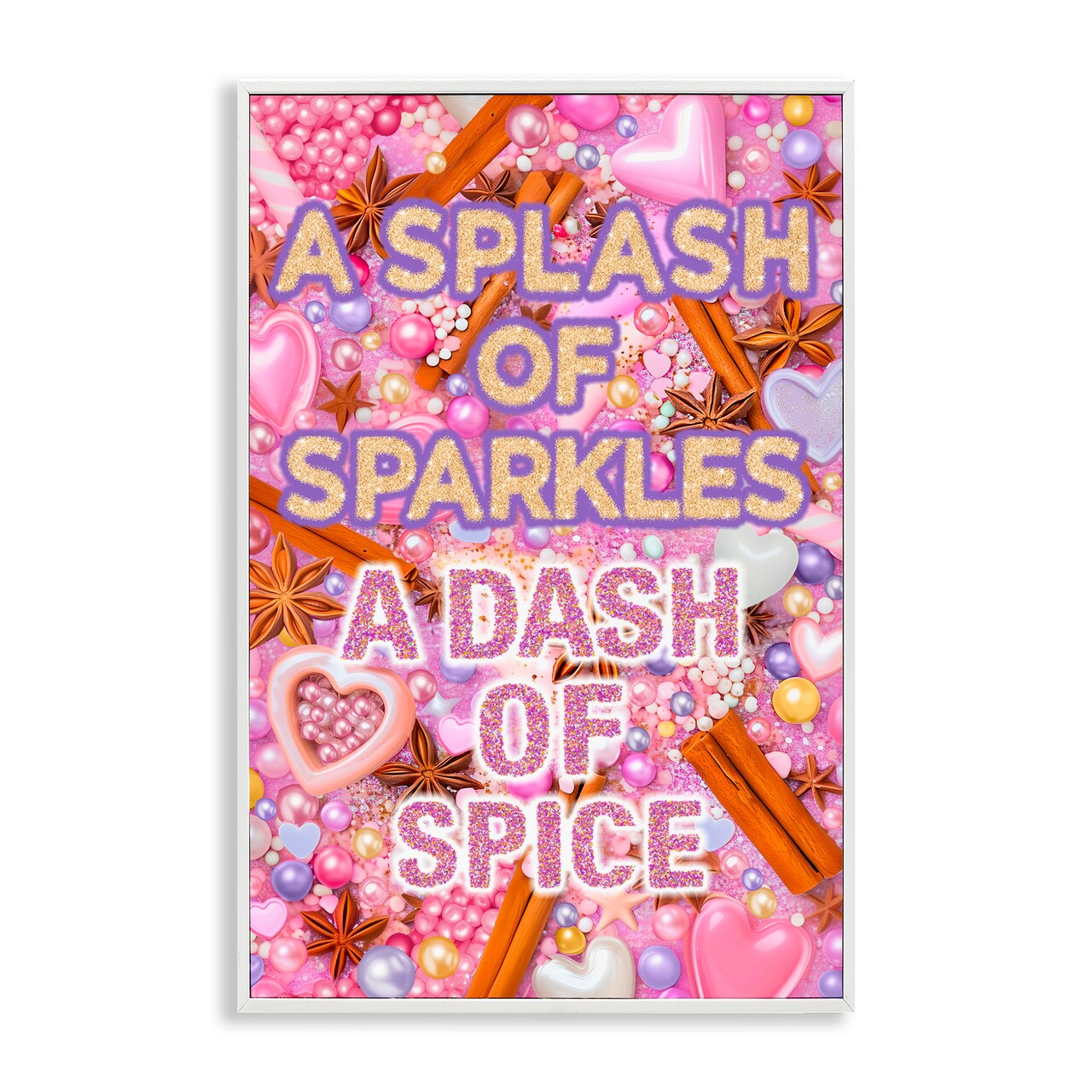 Stupell Industries Splash of Sparkle Dash Of Spice Framed Giclee, design by Jess Stempel